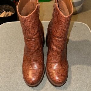 Universal Thread Brown Ankle Booties with Western Flair